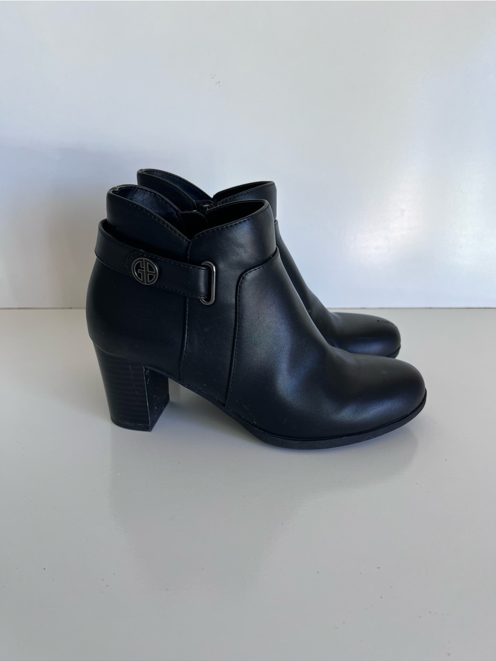 Giani Bernini Artmyss Padded Insole Faux Leather Ankle Boots Black Size 6